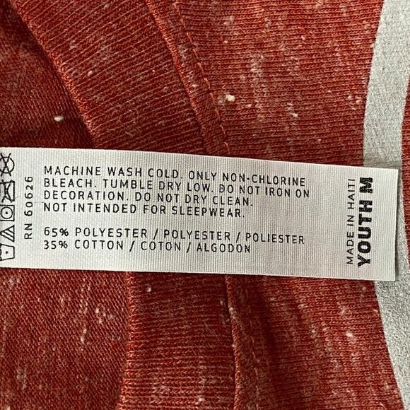 LAT Red Melange Summer Camp Jersey Tee Youth Medium Short Sleeve Crew Neck - Picture 5 of 11